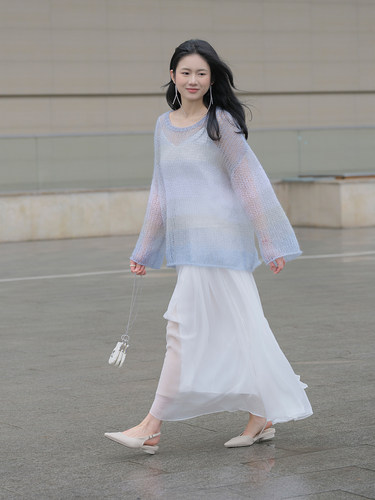 原隐长裙大摆裙复古开叉半身裙