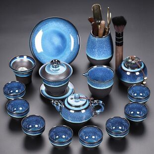 高档窑变建盏茶具套装一整套功夫茶具陶瓷茶壶盖碗茶杯全套家用