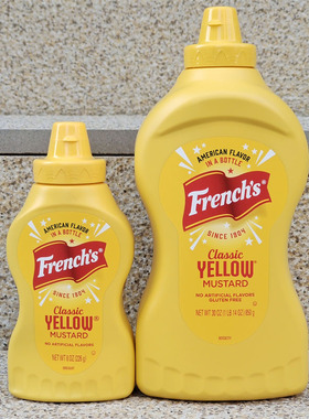 美国旗牌经典黄芥末酱汉堡热狗肠调味酱FRENCHS YELLOW MUSTARD