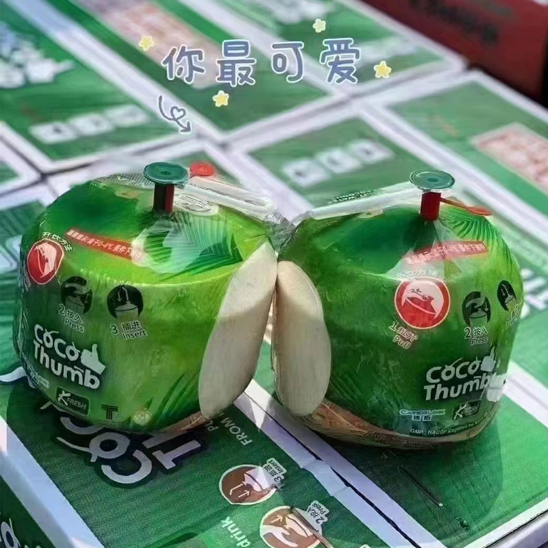 泰国易开COCO椰子6个进口椰青椰子水孕妇补水新鲜水果原箱包邮
