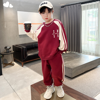 2025新款今年流行爆款男童秋套装高级感中大童装韩版帅气时髦卫衣
