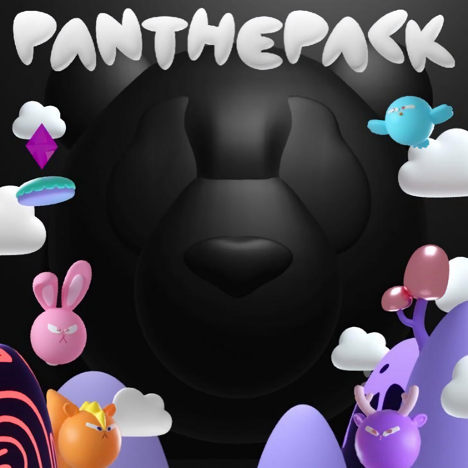 王嘉尔熊猫团 群 panthepack the pack cd 歌词本 贴纸
