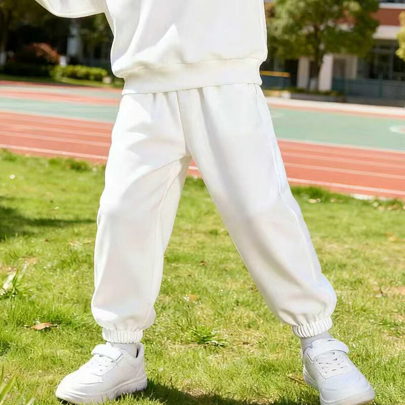 儿童白色裤子春夏款男童女童运动裤练功裤小学生运动会演出服2026