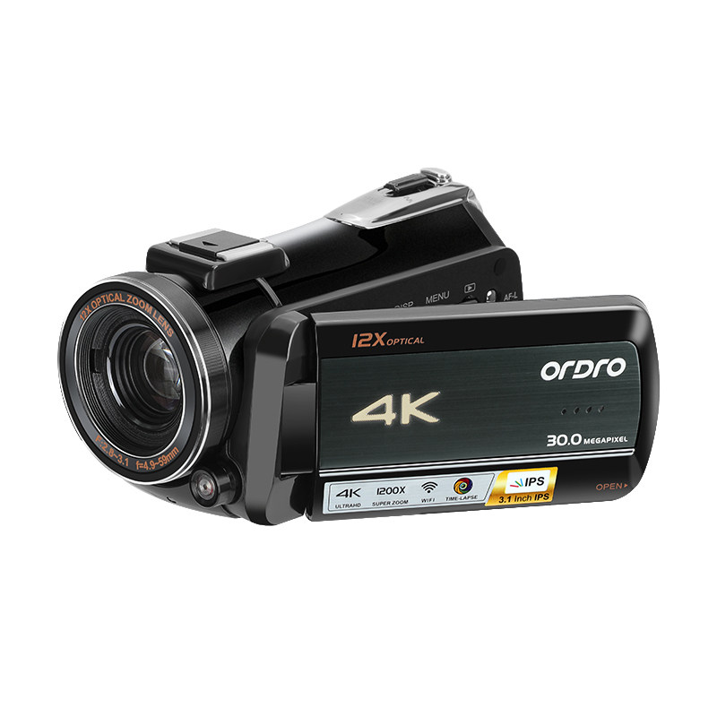 欧达4K 5K高清数码摄像机12倍光变专业家用DV 3英寸屏