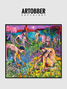 包邮 饰画客厅卧室餐厅玄关 高清挂画潮流 Salgado艺术涂鸦装 Andrew