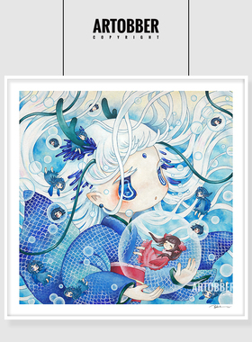 龙宫Ryoko Kaneta金田涼子版画限量女孩潮流艺术客厅卧室卡通挂画