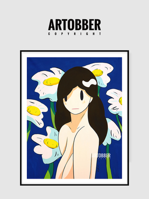 天野健 Takeru Amano 潮流艺术挂画版画客厅卧室巨幅金属高级装饰