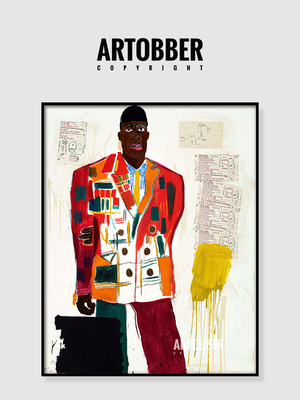 Basquiat巴斯奎特涂鸦装饰画客厅卧室餐厅大尺寸高清潮流艺术挂画