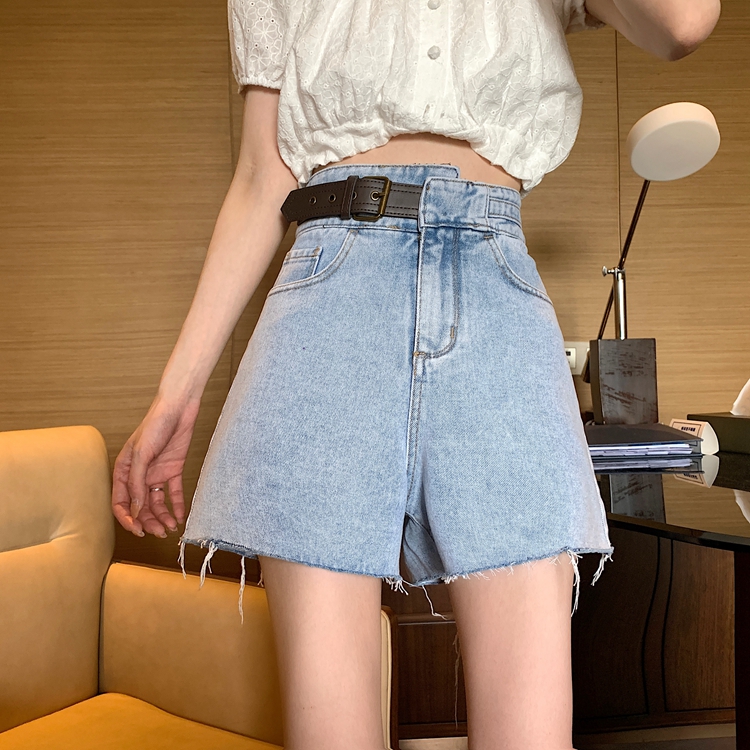 A-line wide leg pants casual Straight Jeans Shorts