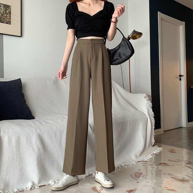 Real price suit pants with high waist and thin drape