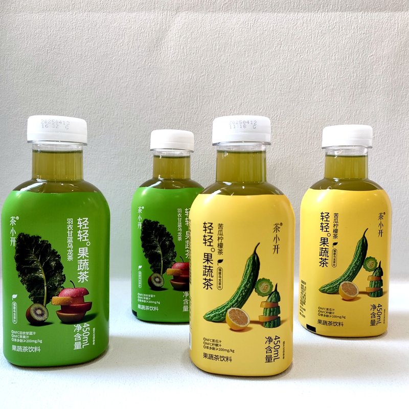 茶小开轻轻果疏茶饮料苦瓜柠檬茶羽衣甘蓝乌龙茶450ml解腻茶饮料