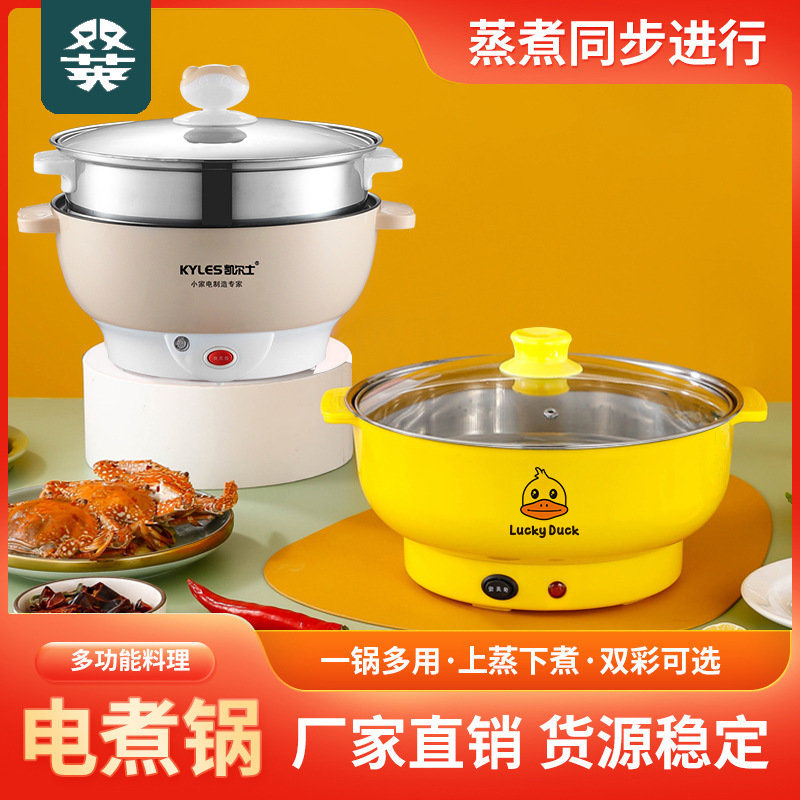 网红外卖不锈钢电锅 多功能不粘电火锅双柄电蒸有眼光 DHG-BZGSY1