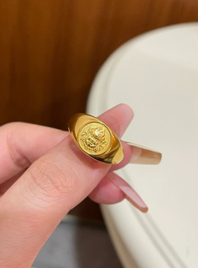 金色财神全视之眼活口戒指轻奢
