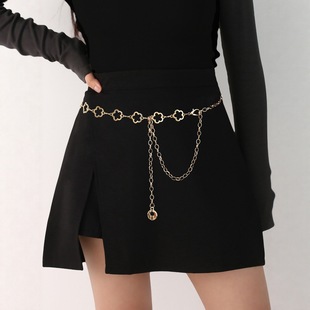 金属花朵腰链2025正流行配裙子高级感轻奢风大码加长海边腰带装饰