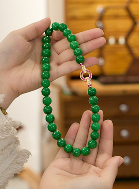 贵气富家千金风项链全珠小绿豆