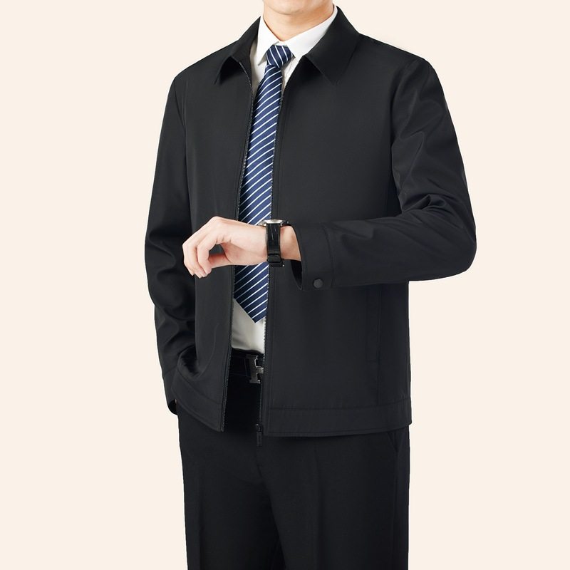 厅局风夹克穿搭男夏装厅长外套小翻领公务员体制内厅级干部衣服秋