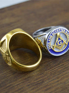 光明会全视之眼钛钢戒指男款