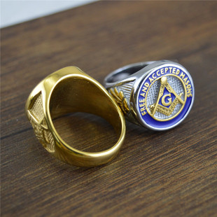 光明会全视之眼戒指共济会兄弟会黑手党徽章关节男生冷门男款钛钢