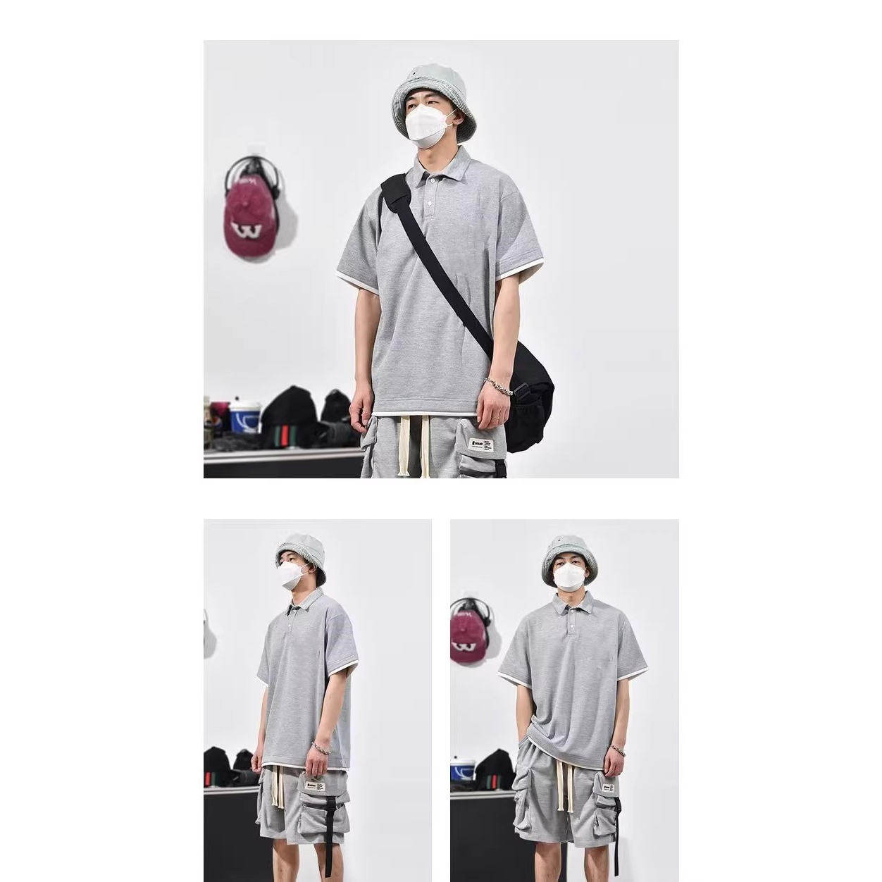 原宿POLO衫日系山上同款气质网红漫展时尚演出cos青春流行短袖男