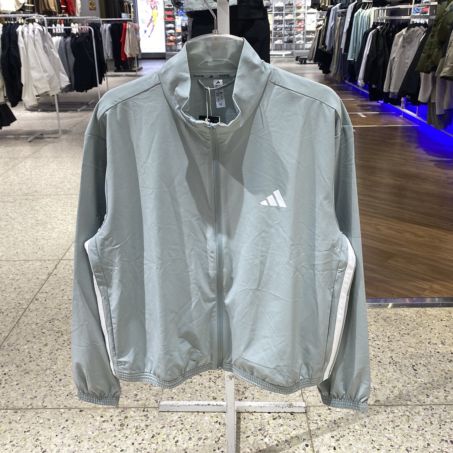 Adidas/阿迪达斯拉链立领条纹中腰运动套装女装KC5489