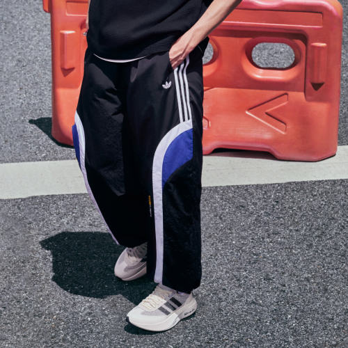 阿迪达斯男子撞色拼接休闲宽松抽绳束脚运动裤LD6514|LD6513