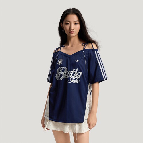 阿迪达斯三叶草女子BLK JERSEY W 球衣风短袖T恤KU4756