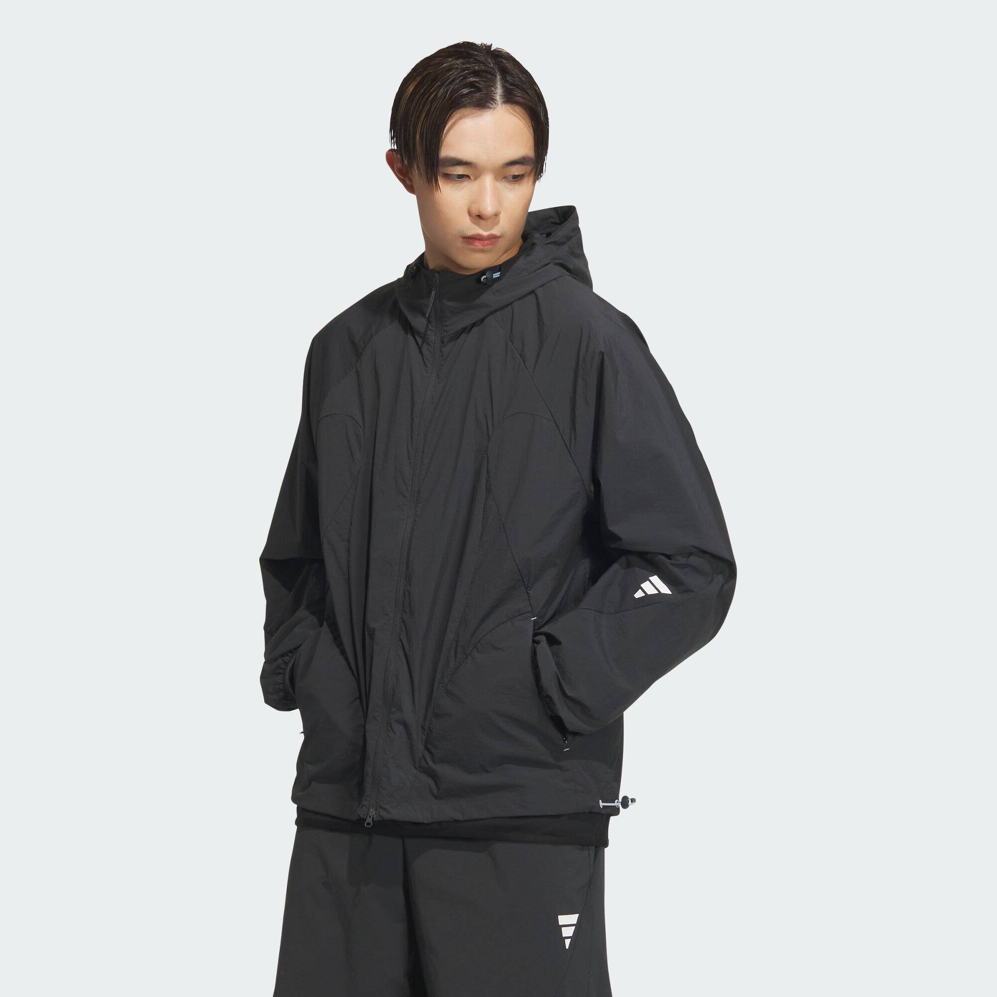 阿迪达斯男子拒水防泼轻薄宽松连帽皮肤衣JZ8713|JZ8714|JZ8715