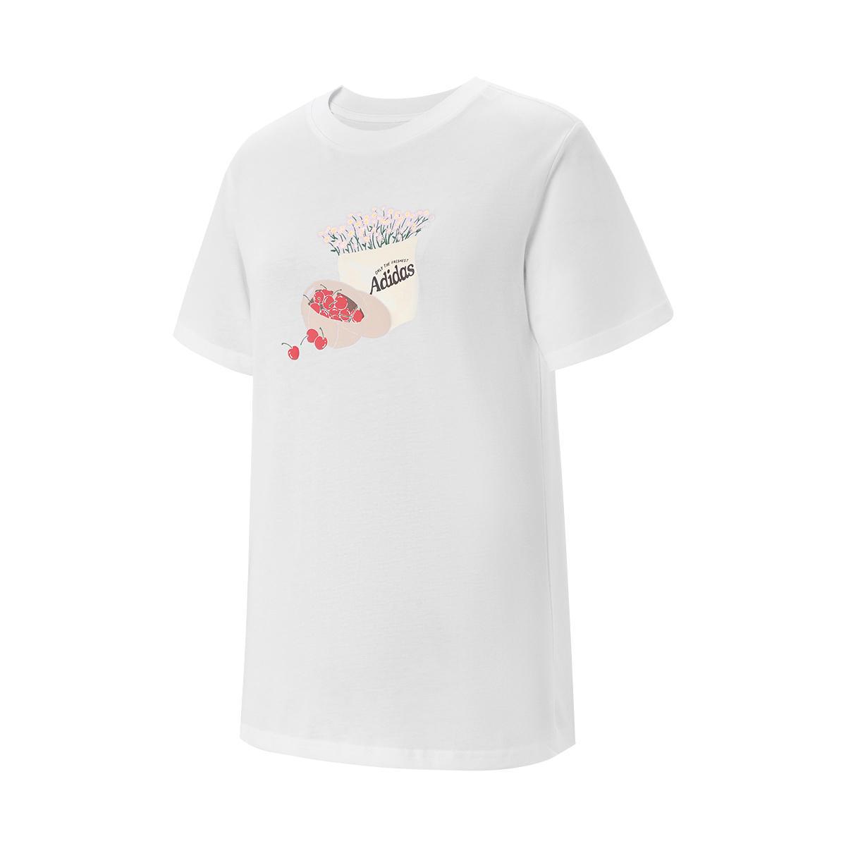Adidas/阿迪达斯正品FC圆领短袖T恤新款女经典白色短袖T恤JN2543