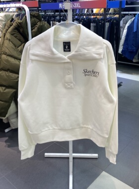 斯凯奇秋针织翻领卫衣女上衣L323U108 L124W019 L125W005