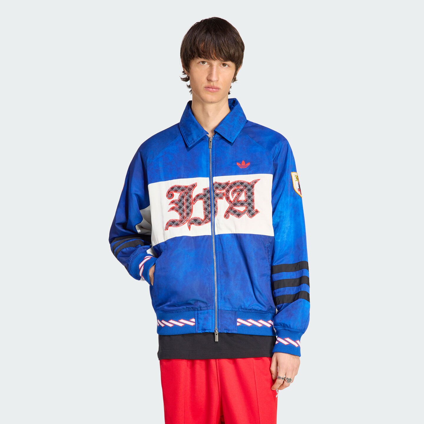 阿迪达斯三叶草男子保暖双向拉链运动棉服外套HY5065