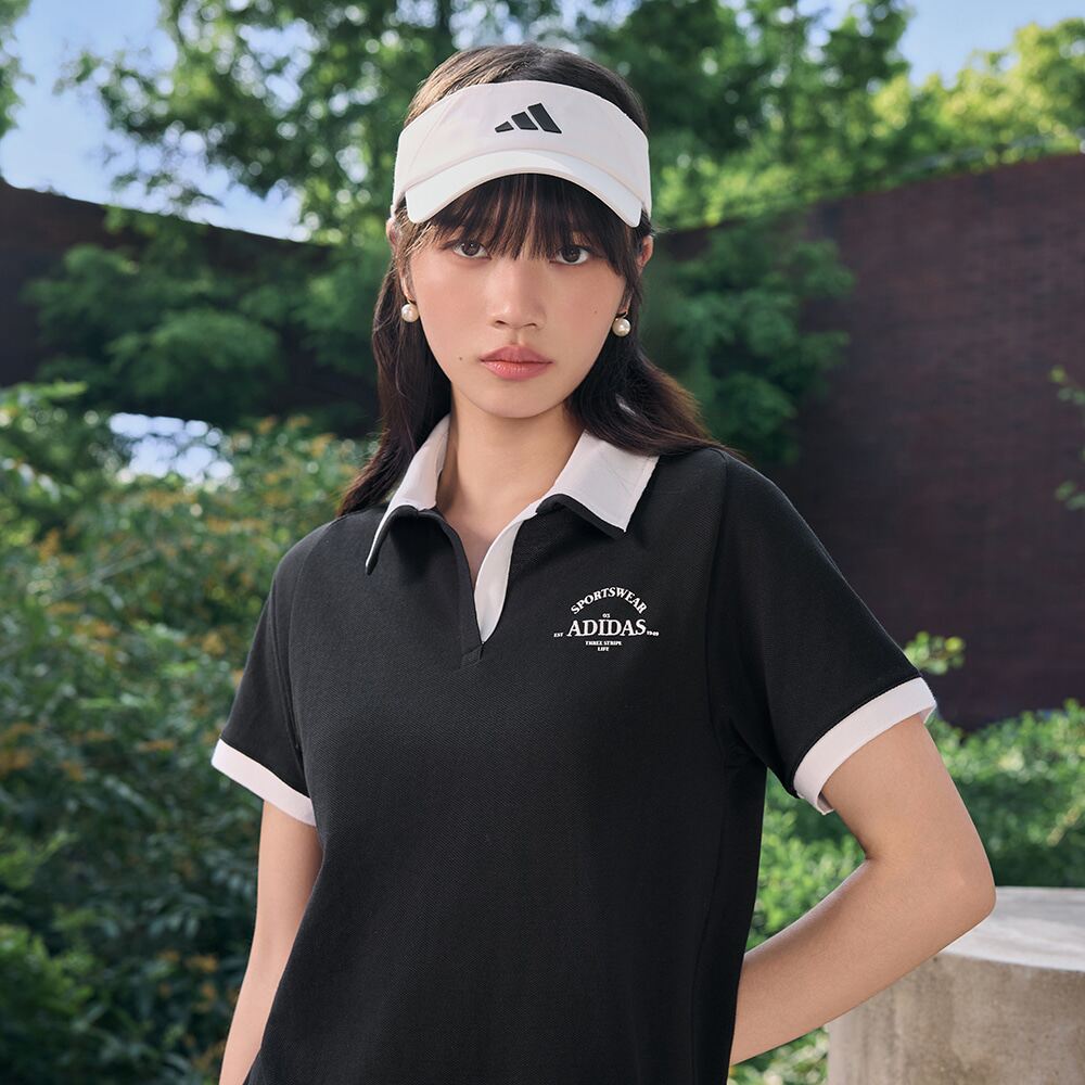 阿迪达斯女子短袖POLO领连衣裙JD1154|JD1155|JM4329