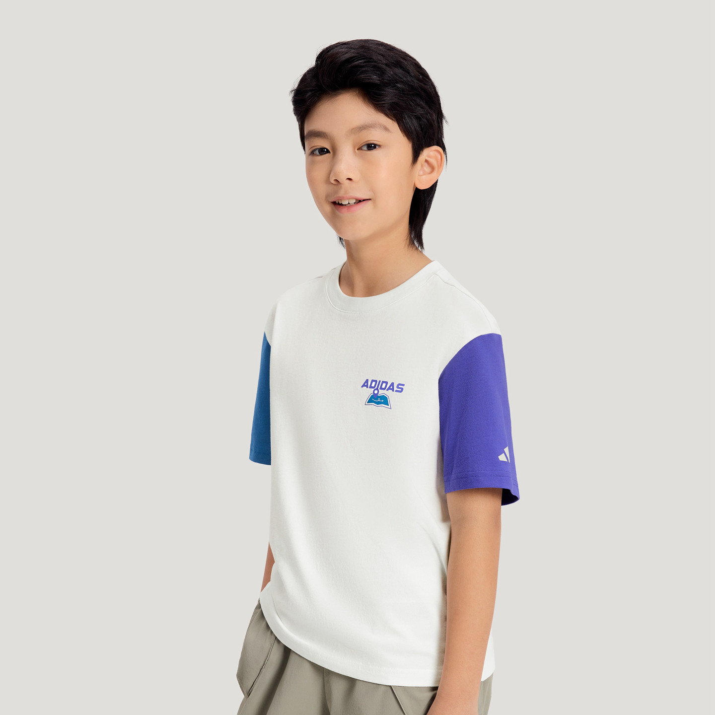 阿迪达斯男童都市机能风纯棉短袖T恤KH0267|KH0268