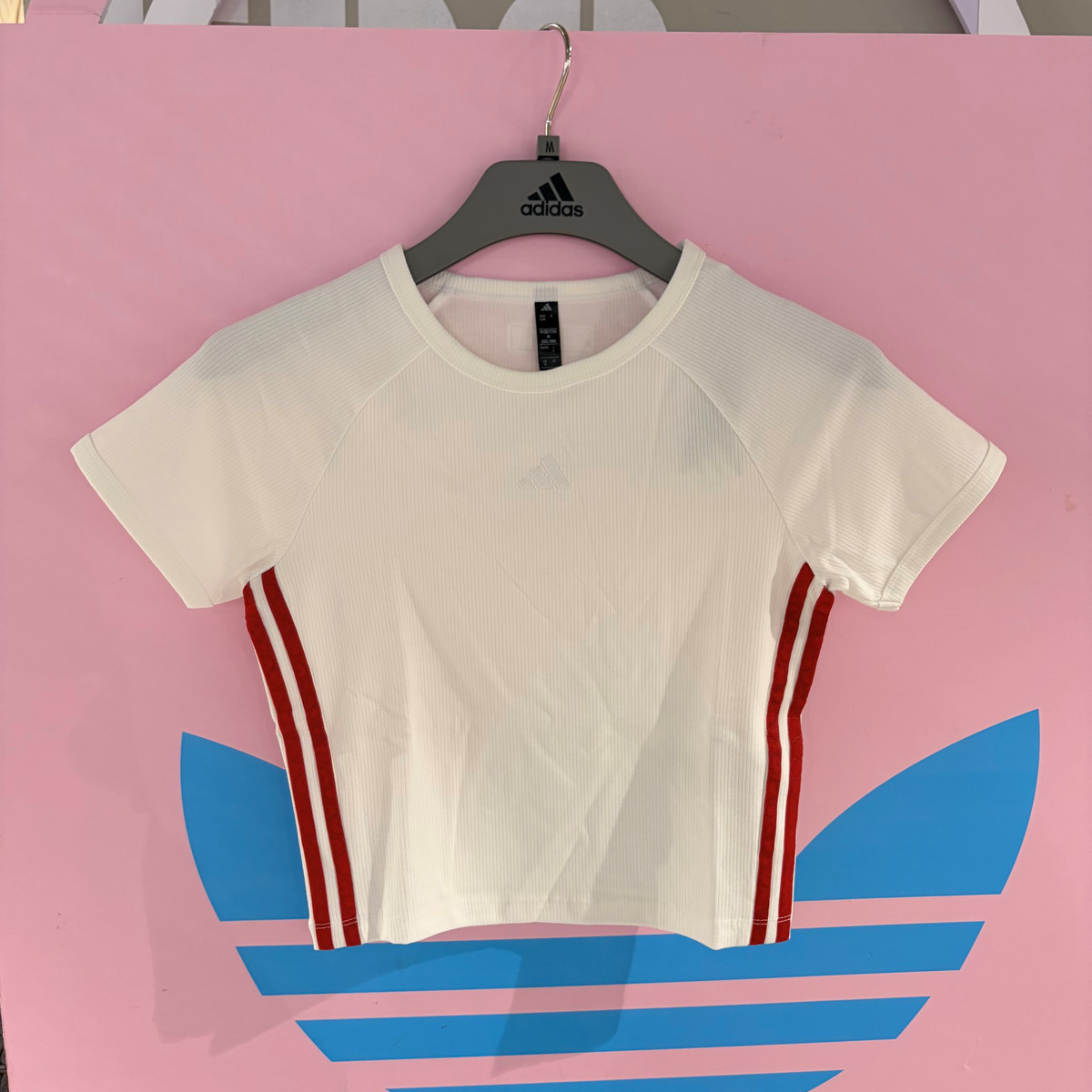 adidas阿迪达斯运动半袖2026秋女三条纹撞色修身短袖T恤KZ4205