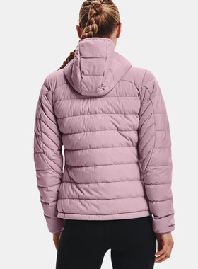 UA安德玛羽绒服女新款运动保暖短款棉服薄款外套1355833-698