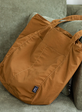 sobag日系防水尼龙休闲单肩布包女设计感小众大容量通勤托特大包