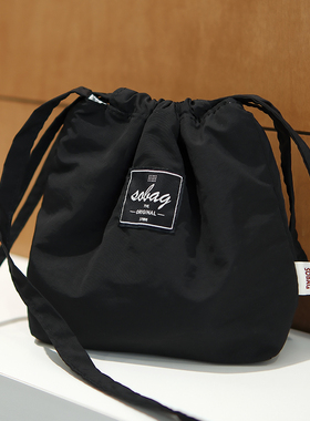 sobag休闲可爱防水尼龙斜挎单肩帆布小包女设计感纯色简约小布袋