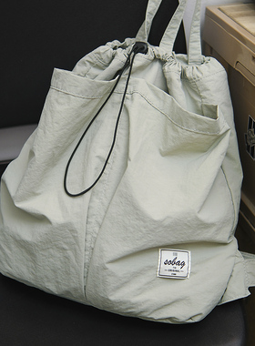 sobag日系休闲防泼水尼龙布双肩包女慵懒背包中性大容量学生书包