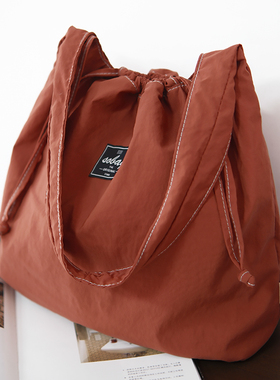 sobag简约休闲设计感大容量防水尼龙单肩布包女轻便通勤托特大包