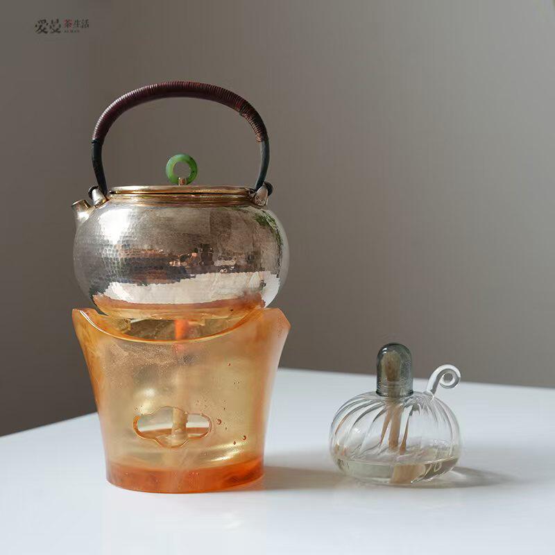 手工琉璃防烫隔火煮水炉酒精炉图片