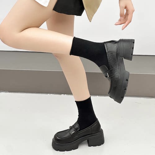 6cm松糕增高百搭乐福鞋女