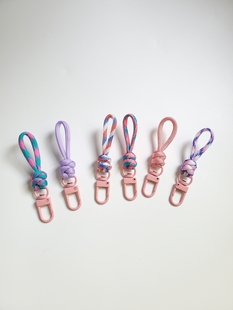 纯手工编织汽车绳卡防丢挂绳扣手机插片夹片拉链包包相机短款 挂饰