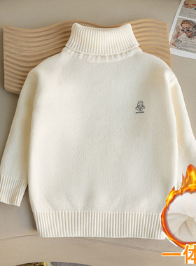 儿童毛衣加厚一体绒雪尼尔2025冬季新款男童保暖衣女童针织打底衫