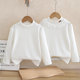 内搭白色洋气童装 女童打底衫 小童 儿童长袖 t恤衫 加厚2025秋装 新款