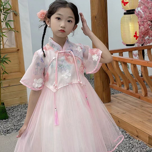 女童裙子夏季2024新款连衣裙国风裙儿童夏款公主裙小童夏新中式裙