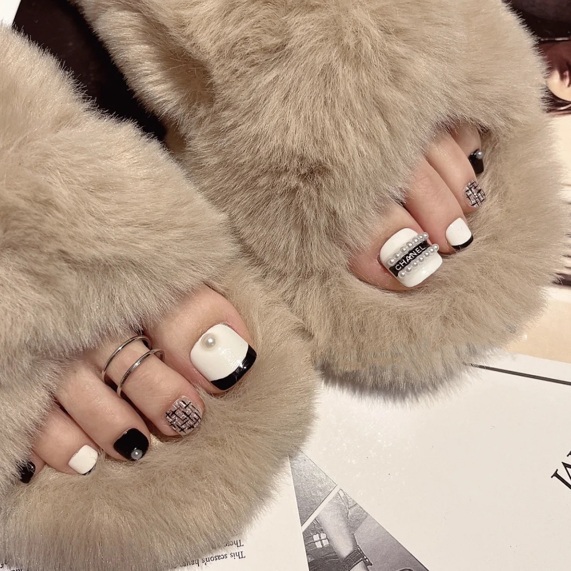 脚假指甲成品脚甲片 手工私人定制脚美甲贴片 显白脚穿戴甲贴