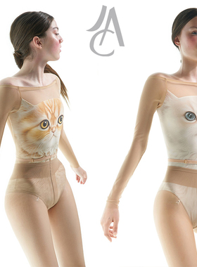 领秀现货猫系列Just A Corpse进口芭蕾舞蹈连体服JAC瑜伽练功服
