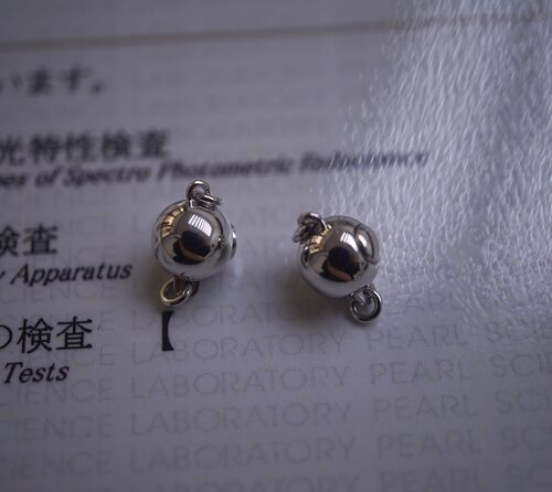 精工版迷你5.9mm圆球扣S925纯银珍珠项链扣手链扣珍珠diy