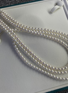 海水akoya珍珠项链5.5-6mm微瑕无瑕礼盒装春夏款锁骨链