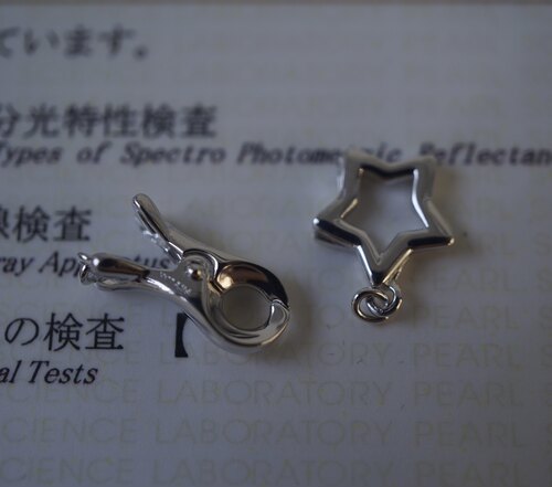 简约系精工版S925纯银夹头扣手链扣项链扣珍珠diy