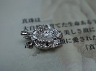 日本制珍珠双排扣项链手链扣diy配件纯银扣
